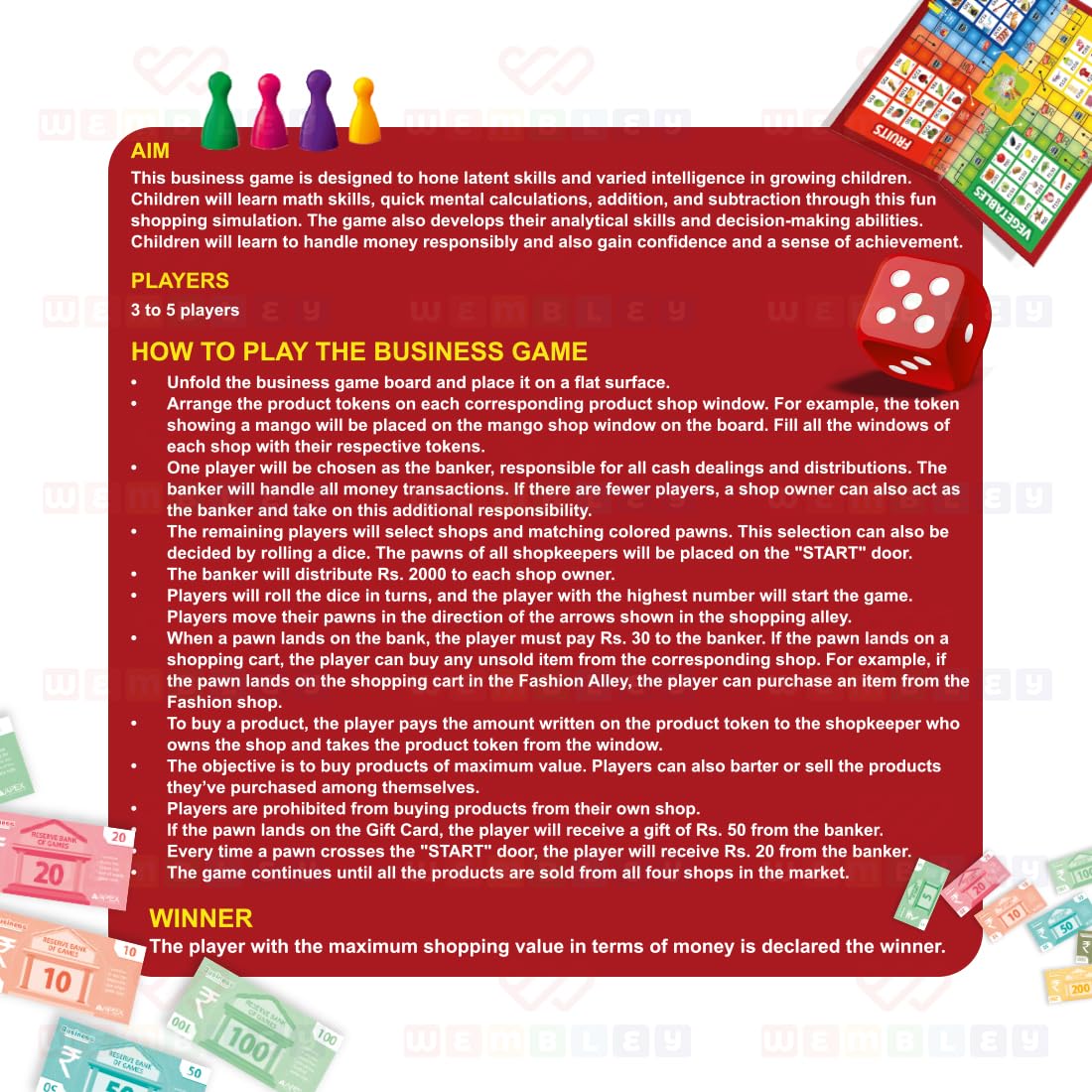 Wembley Business Board Game Set for Kids & Adults