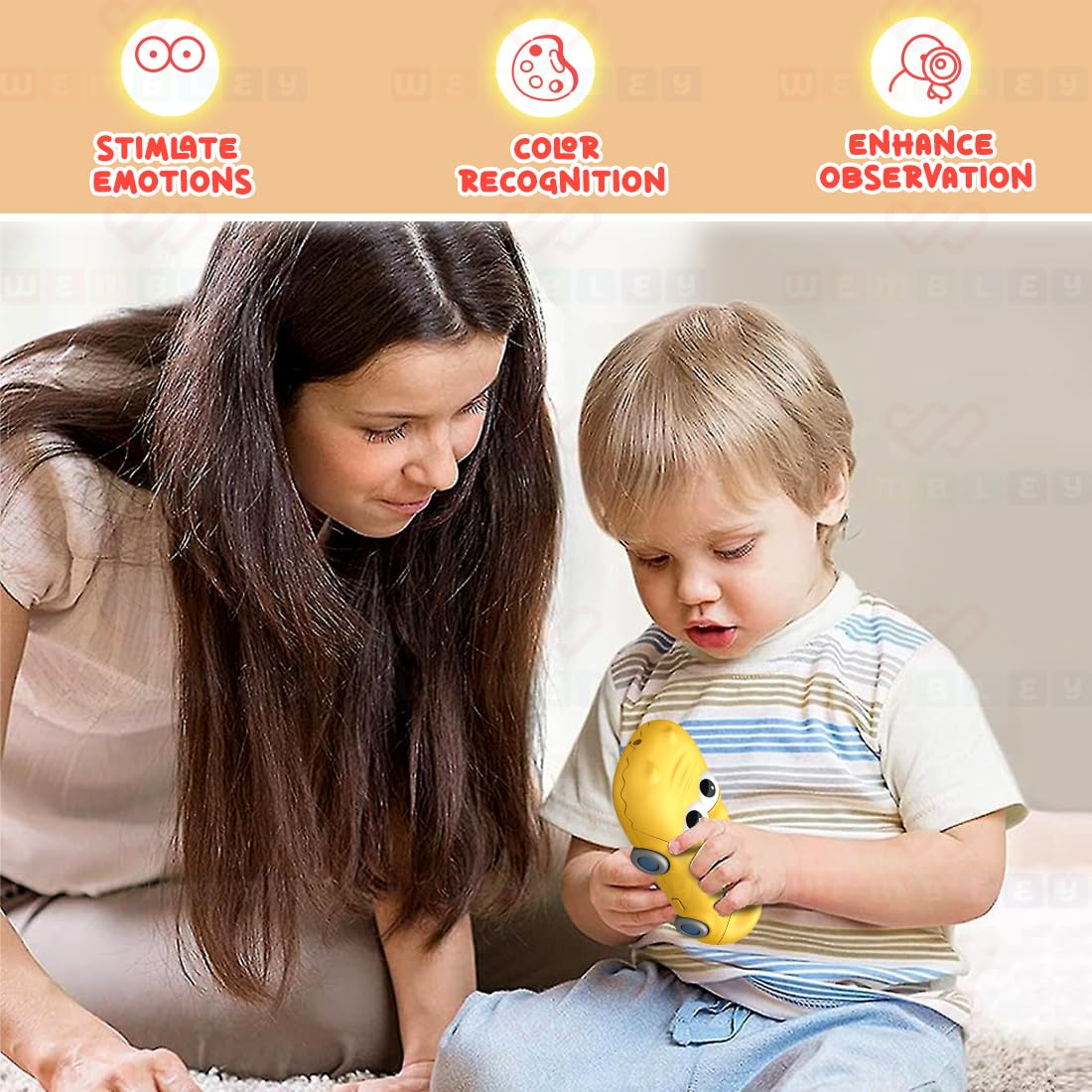 Crocodile Themed Functional & Educational Projection Toy Phone (Yellow)