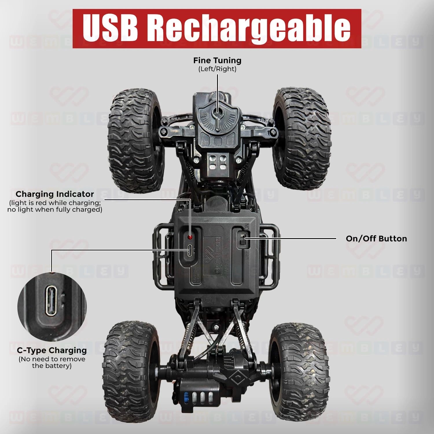 Monster Truck Remote Control Car Toy (Rock Crawler)