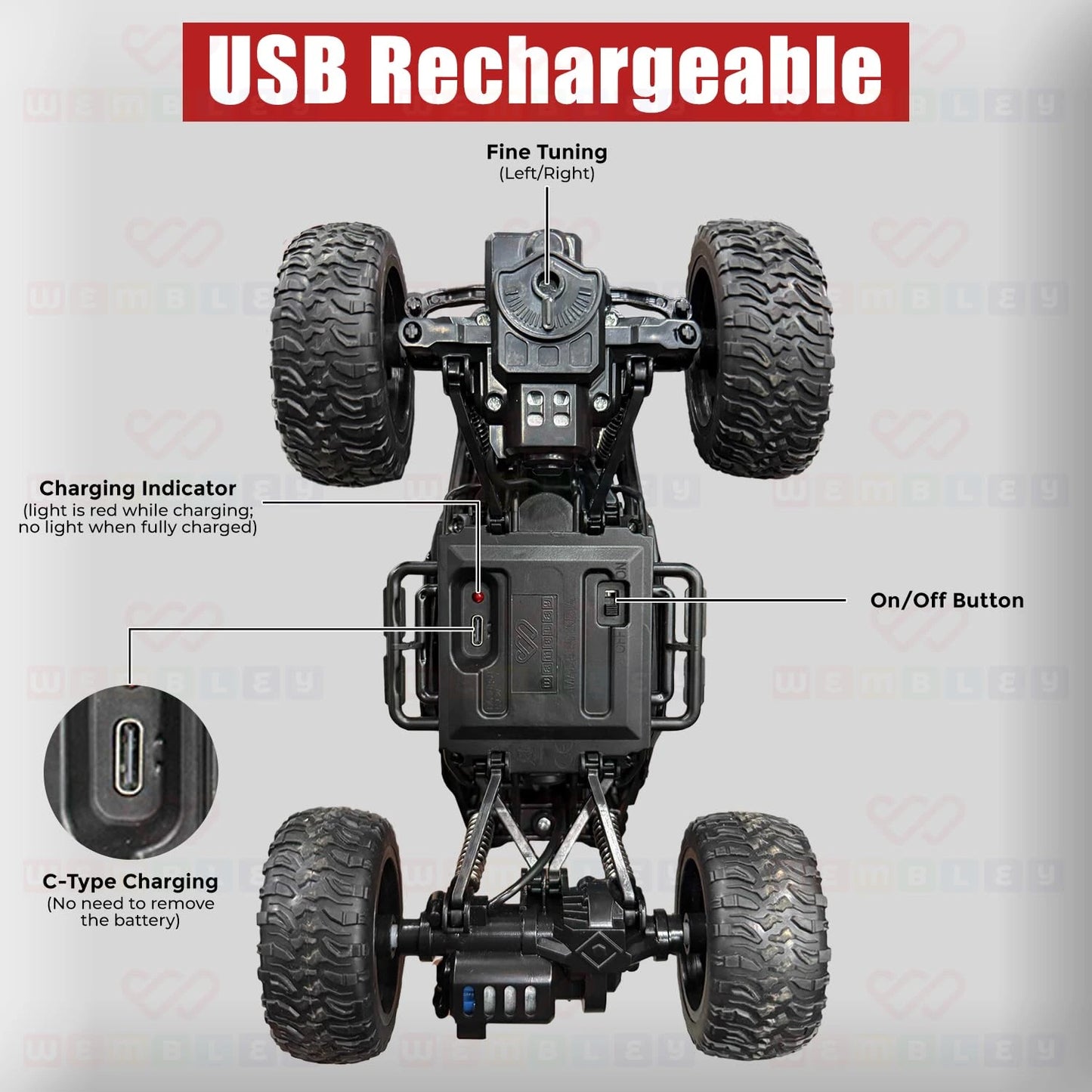Monster Truck Remote Control Car Toy (Rock Crawler)