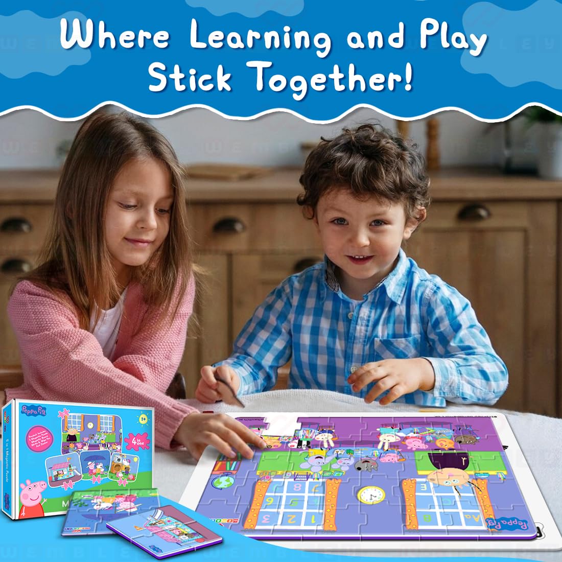 Peppa Pig 4 in 1 Jigsaw Magnetic Puzzle (Style2)