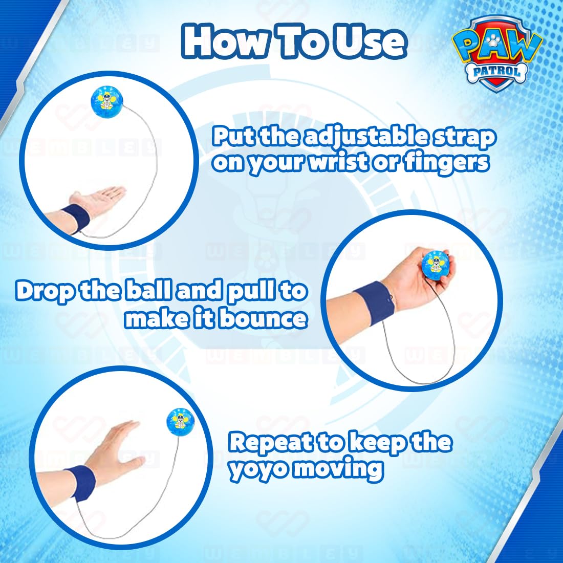Paw Patrol Yo Yo Wrist Band LED Light Ball