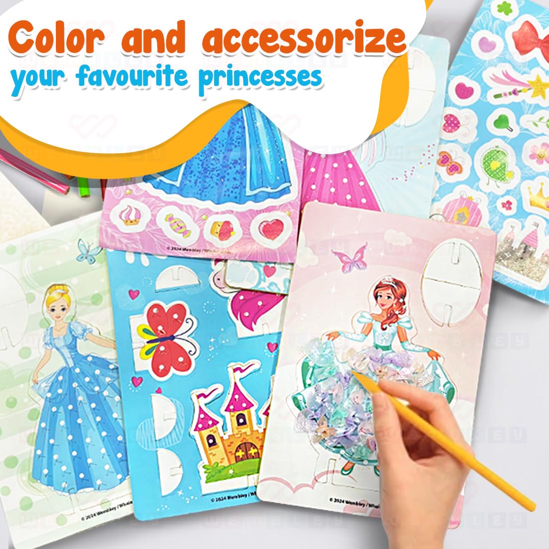 3-In-1, 3D Princess Fabric Poke In Art & Craft Activity
