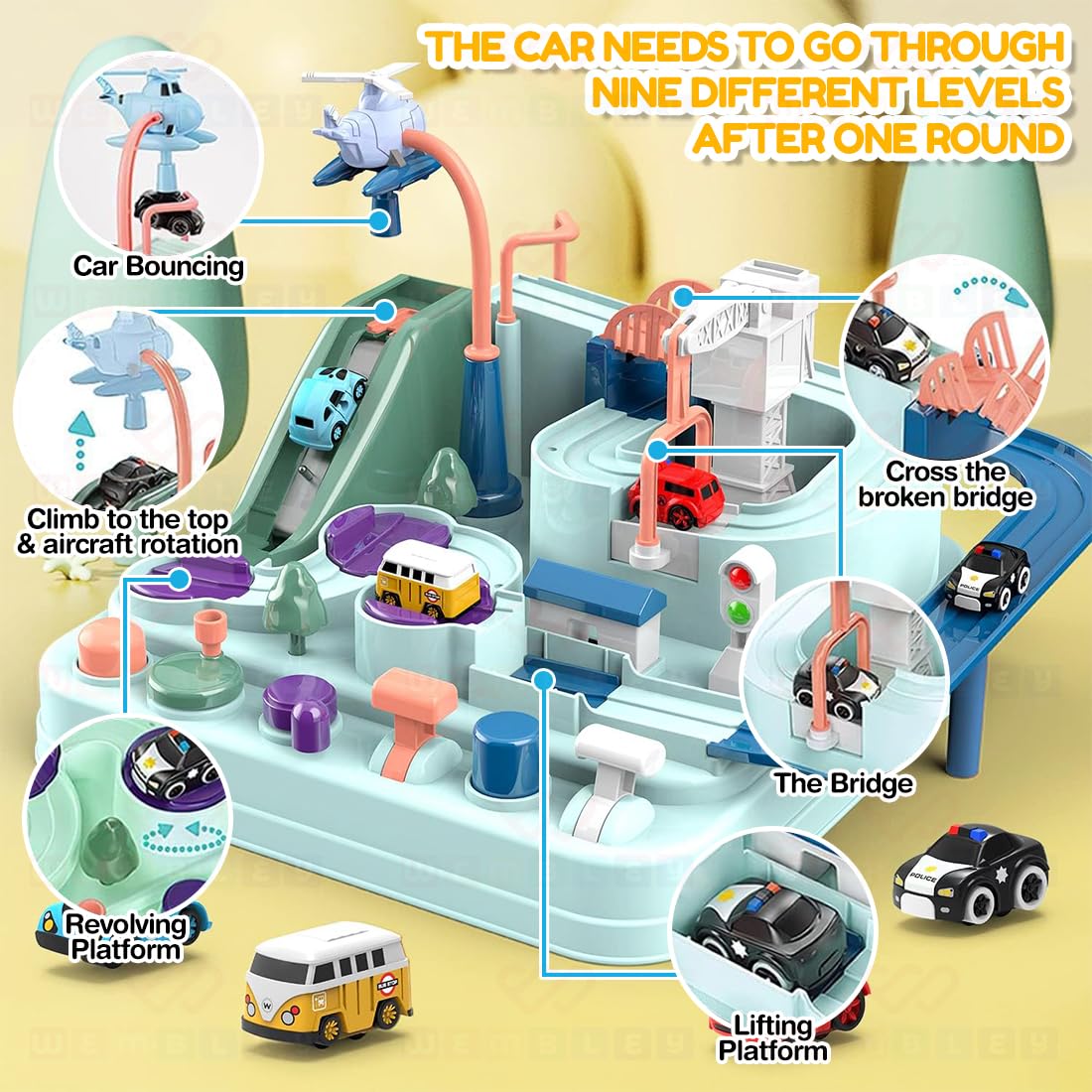 Inertia Car Adventure Race Track Set for Kids