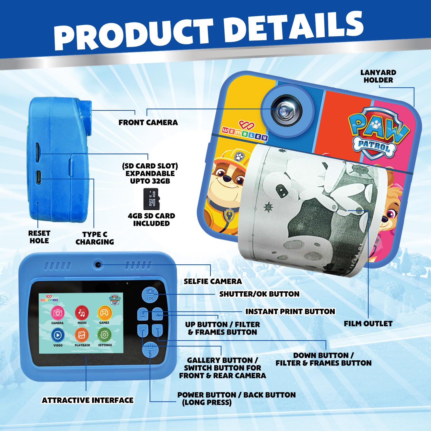 Paw Patrol Instant Print Digital Camera for Kids