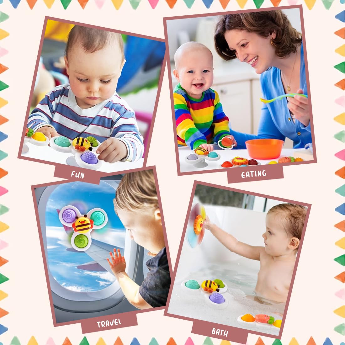 Suction Spinner Baby Bath Toys 3 Pcs (Flower)