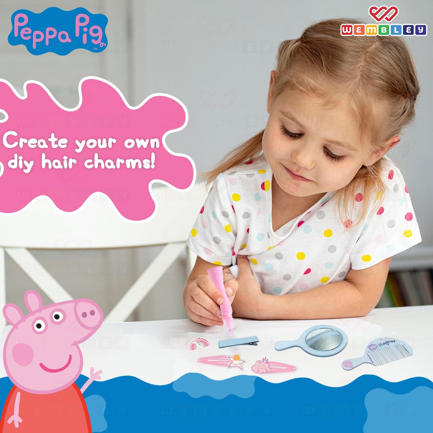 Peppa Pig-Themed DIY Hair Clip Making Set for Girls