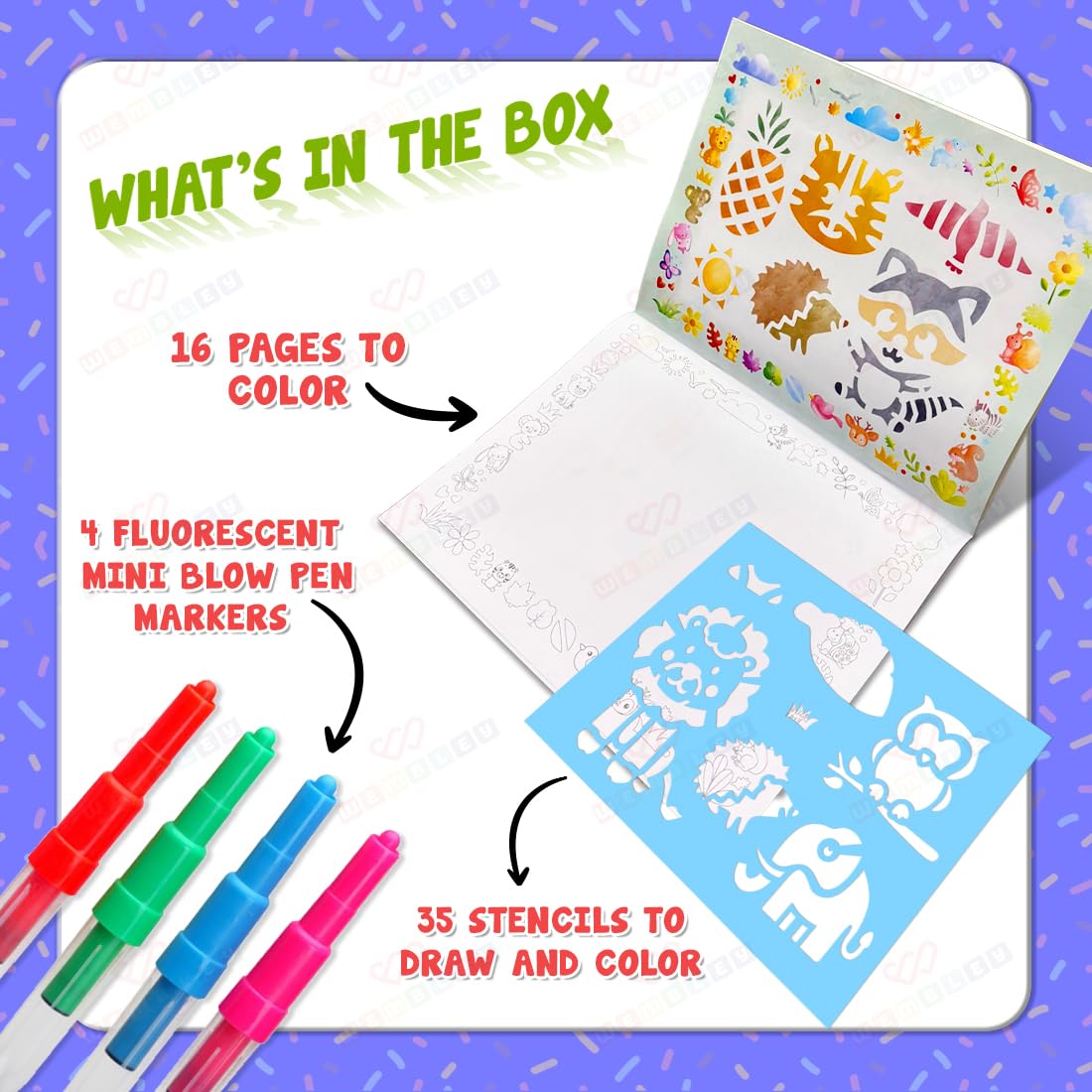 Blow Pen Painting Color Set for Kids (Jungle Theme)