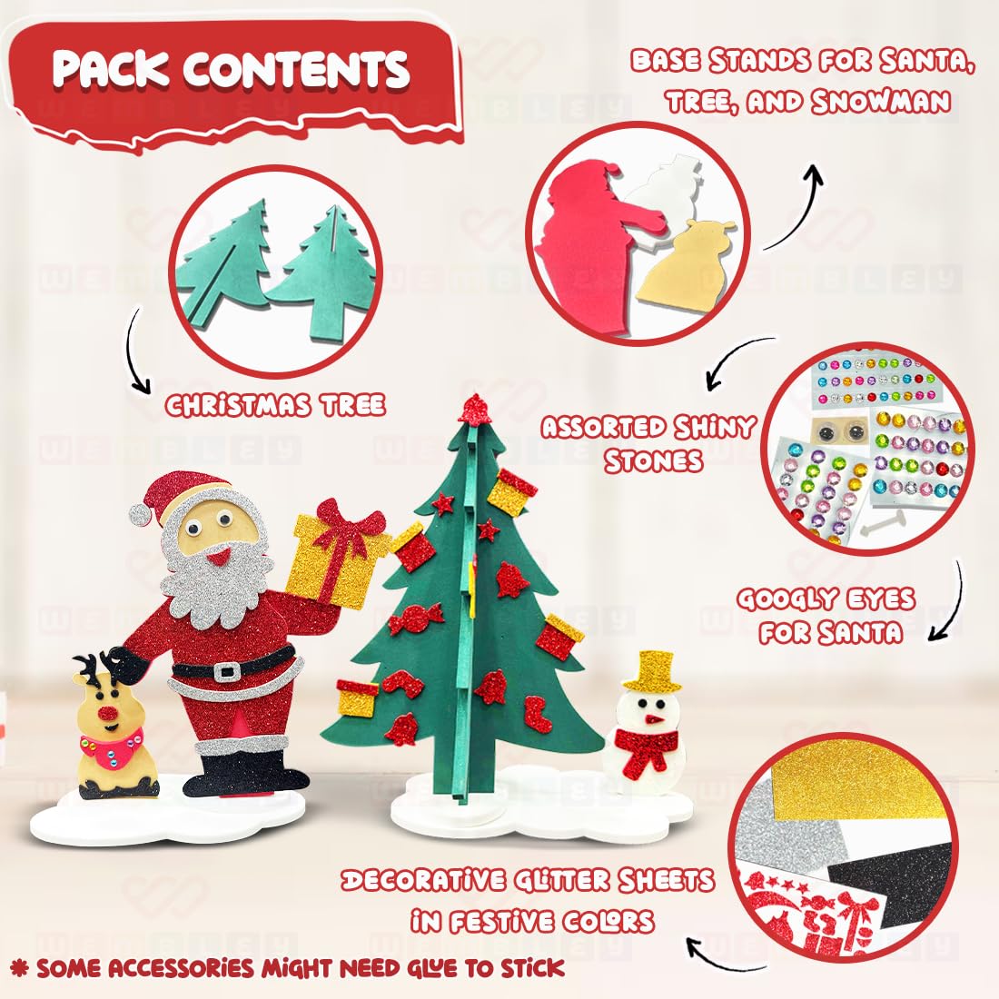 DIY Christmas Magic Peel & Stick Foam Craft Set for Kids