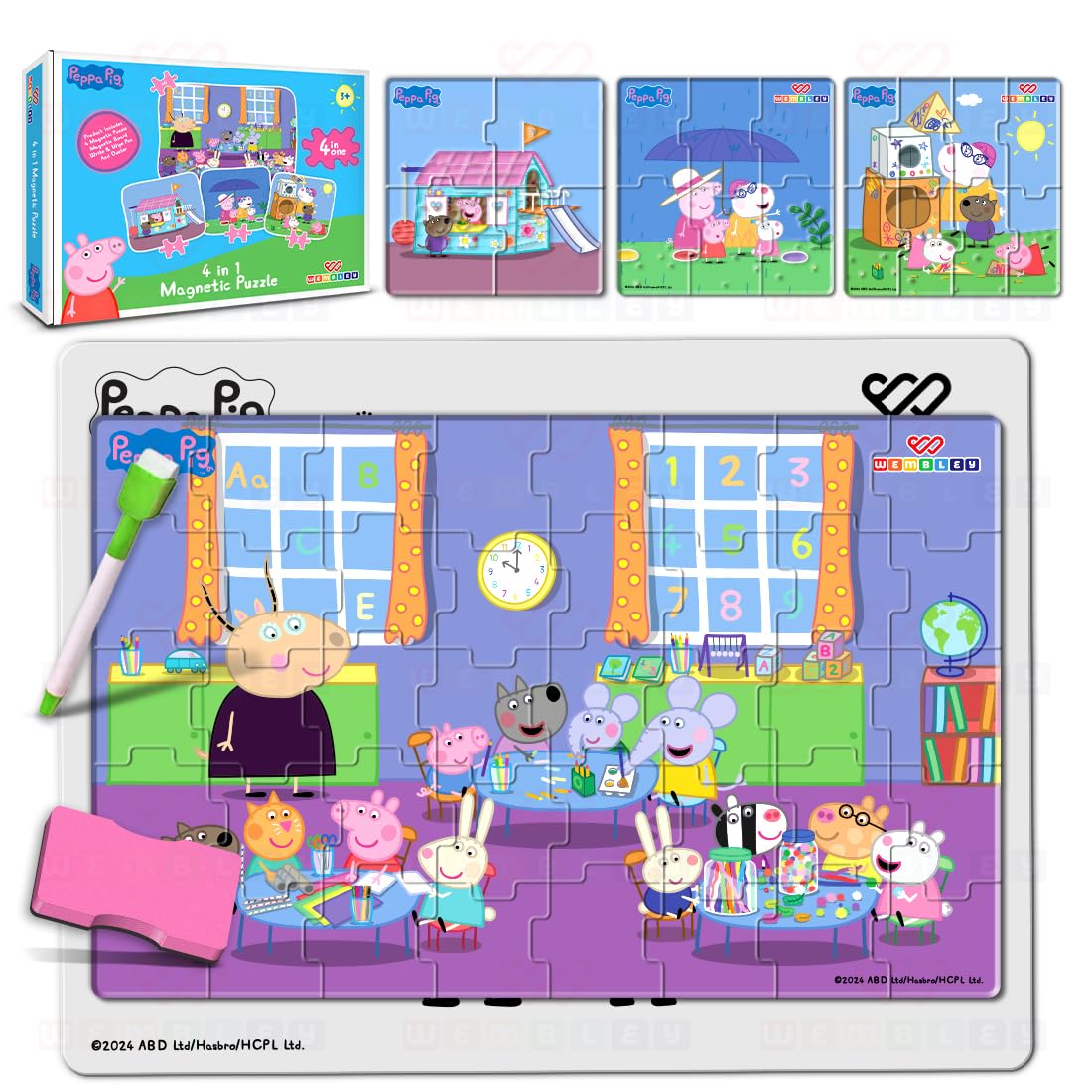 Peppa Pig 4 in 1 Jigsaw Magnetic Puzzle (Style2)