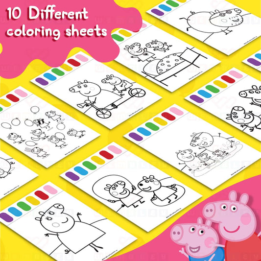Peppa Pig Watercolor Painting Book with 10 Pre-Drawn Pages