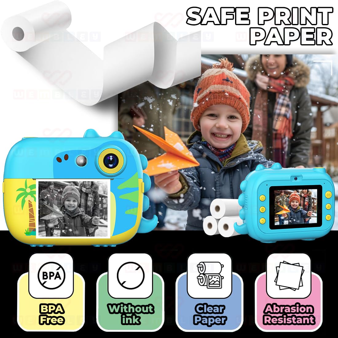 Kids Instant Camera Thermal Paper Rolls (Pack of 6)