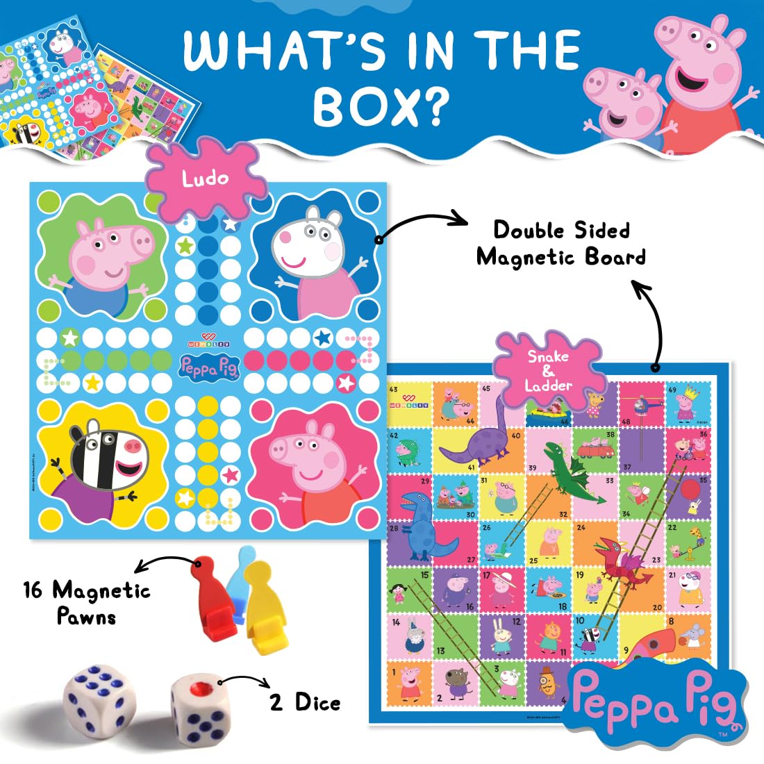Peppa Pig Magnetic 2 in 1 Ludo Board Game