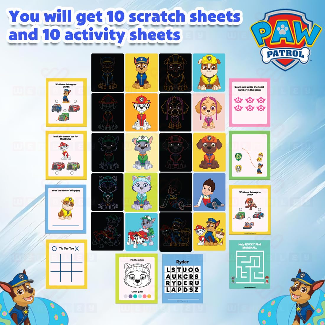 Paw Patrol Scratch Pad Art Notepad DIY Set