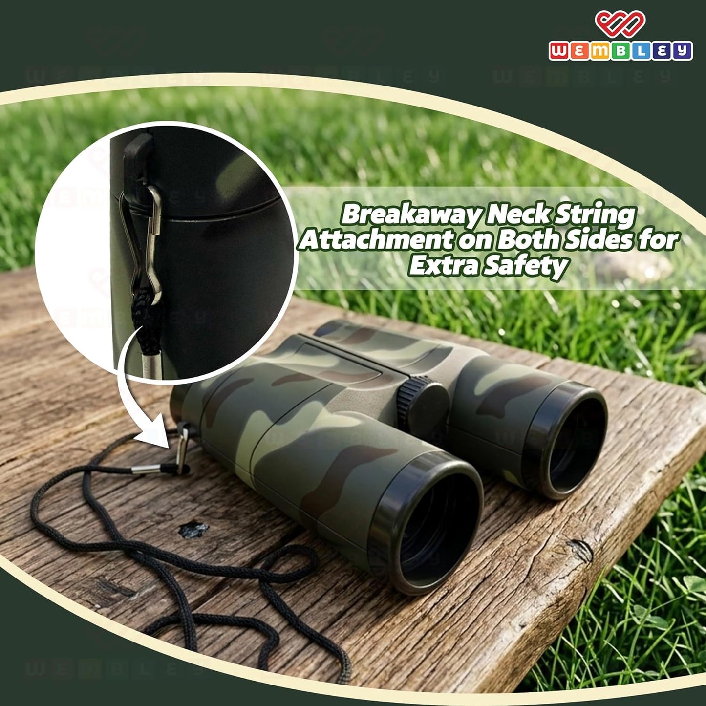 Wembley Army Style Kids Binoculars with Focus Adjustment