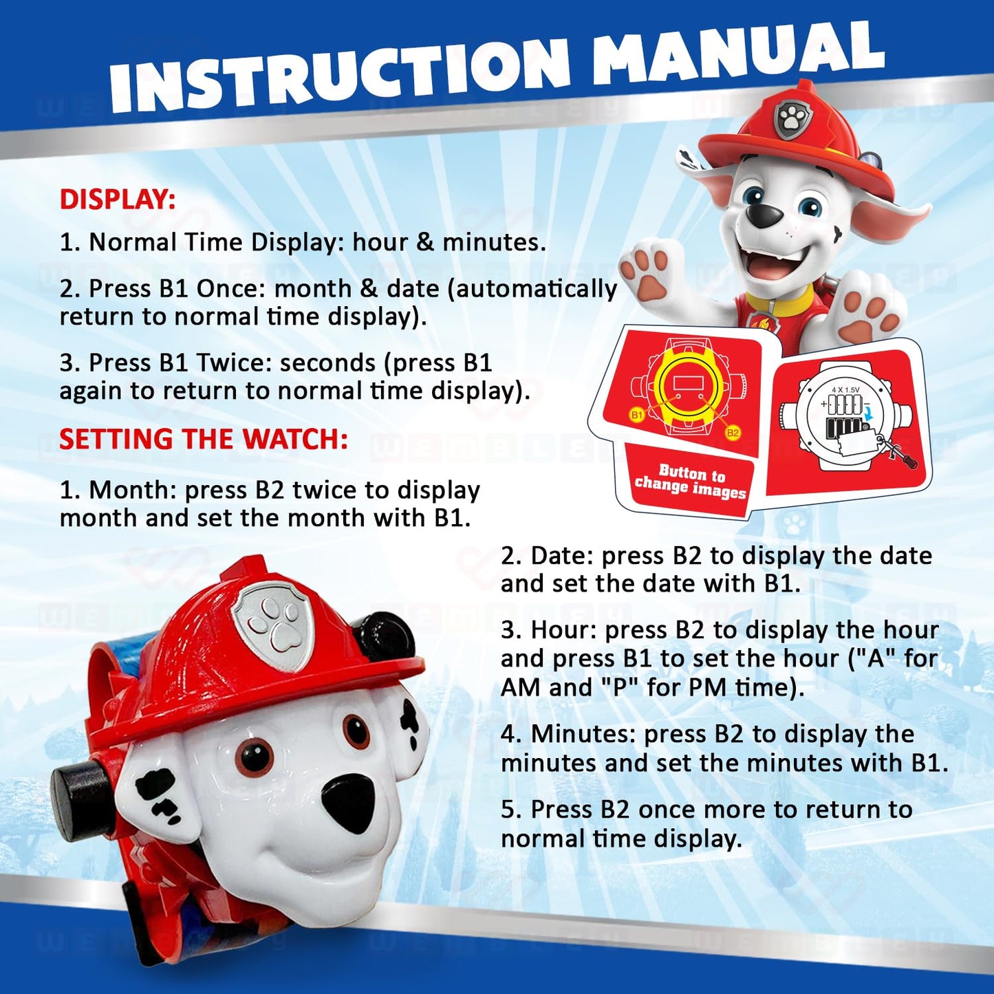 Paw Patrol Digital Projector Watch (Marshall)