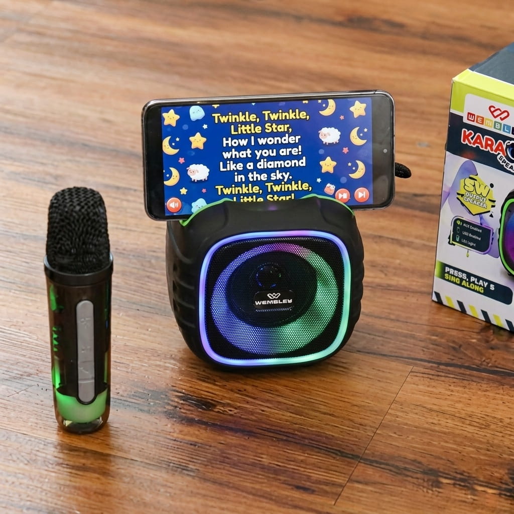 Wireless Karaoke Speaker with Built-In Mobile Phone Stand