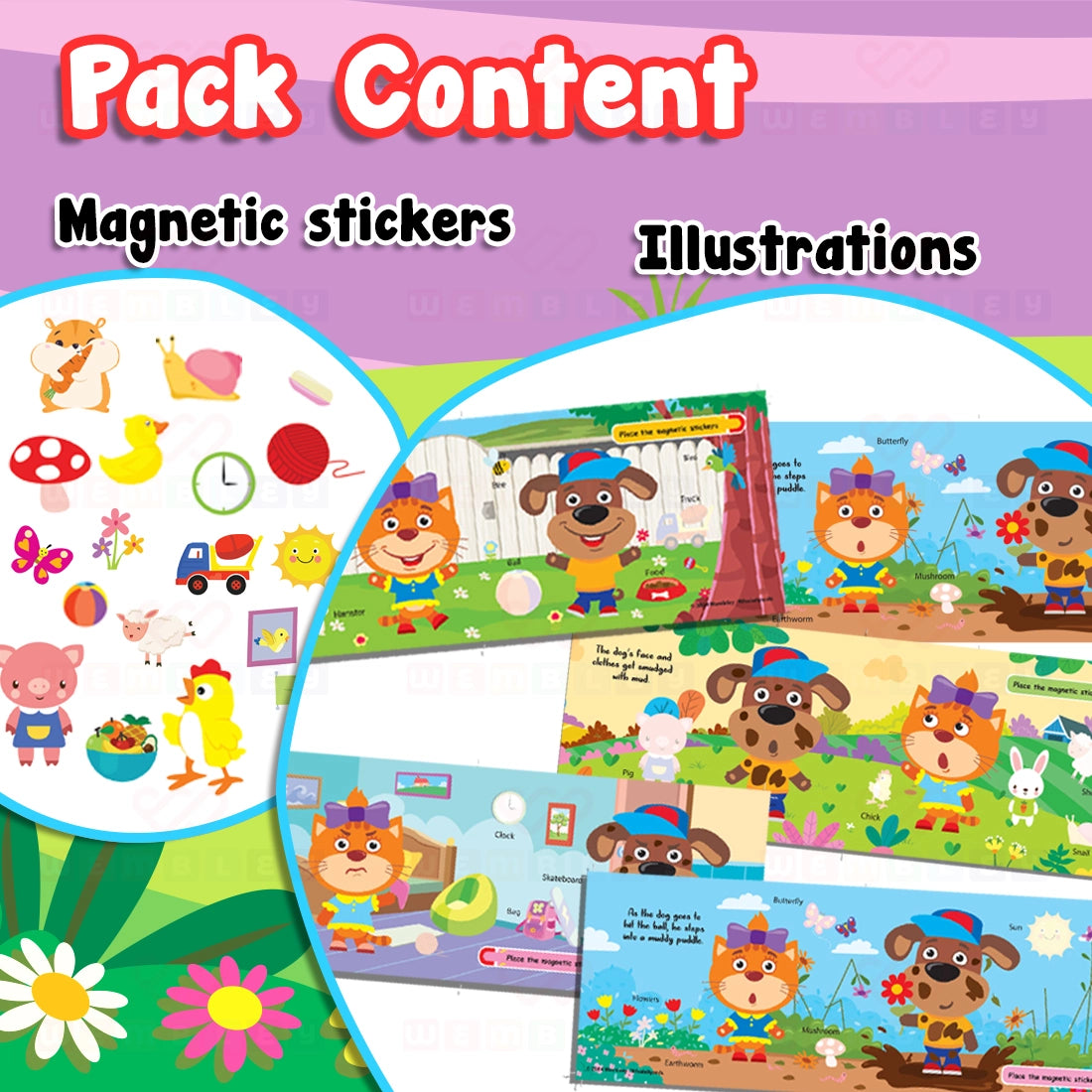 Magnetic Playbook Set for Preschoolers (Animal Bath Time)