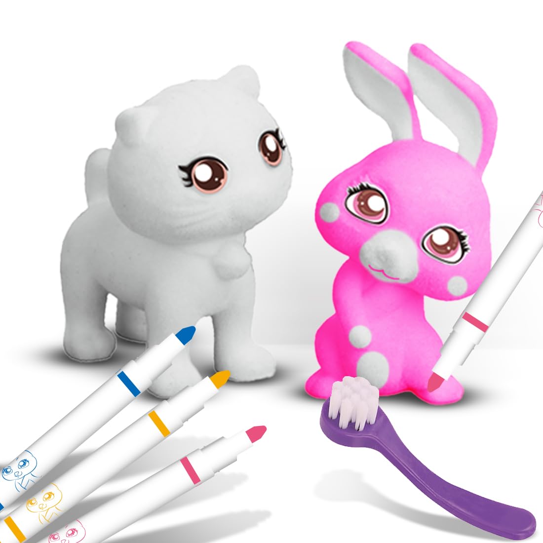 DIY Set of Reusable 3D Pet Figures with Markers (Cats)