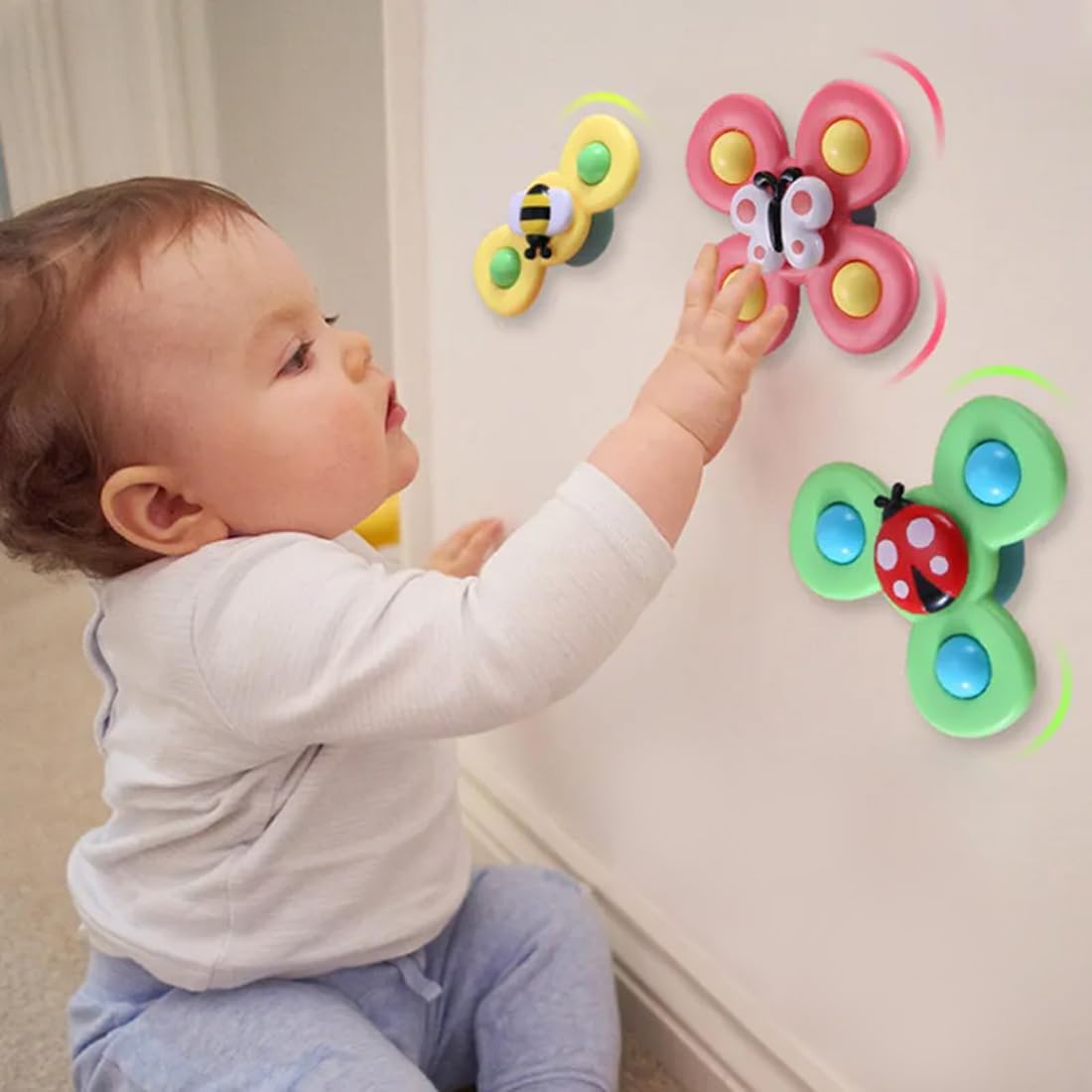 Suction Spinner Baby Bath Toys 3 Pcs (Bug)