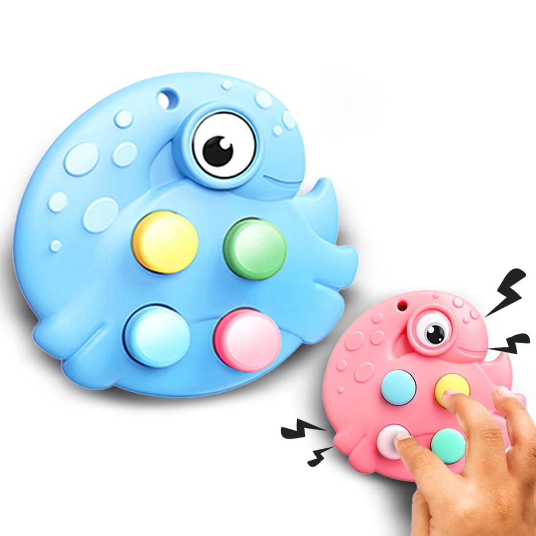Non-Toxic Pop It Out Animal-Themed Fidget Toy for Kids (Blue)