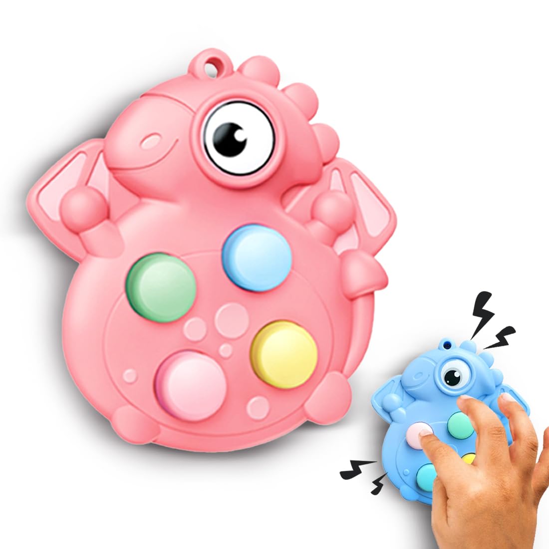 Non-Toxic Pop It Out Animal-Themed Fidget Toy for Kids (Pink)