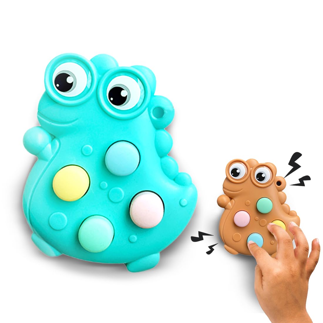 Non-Toxic Pop It Out Animal-Themed Fidget Toy for Kids (Aqua)