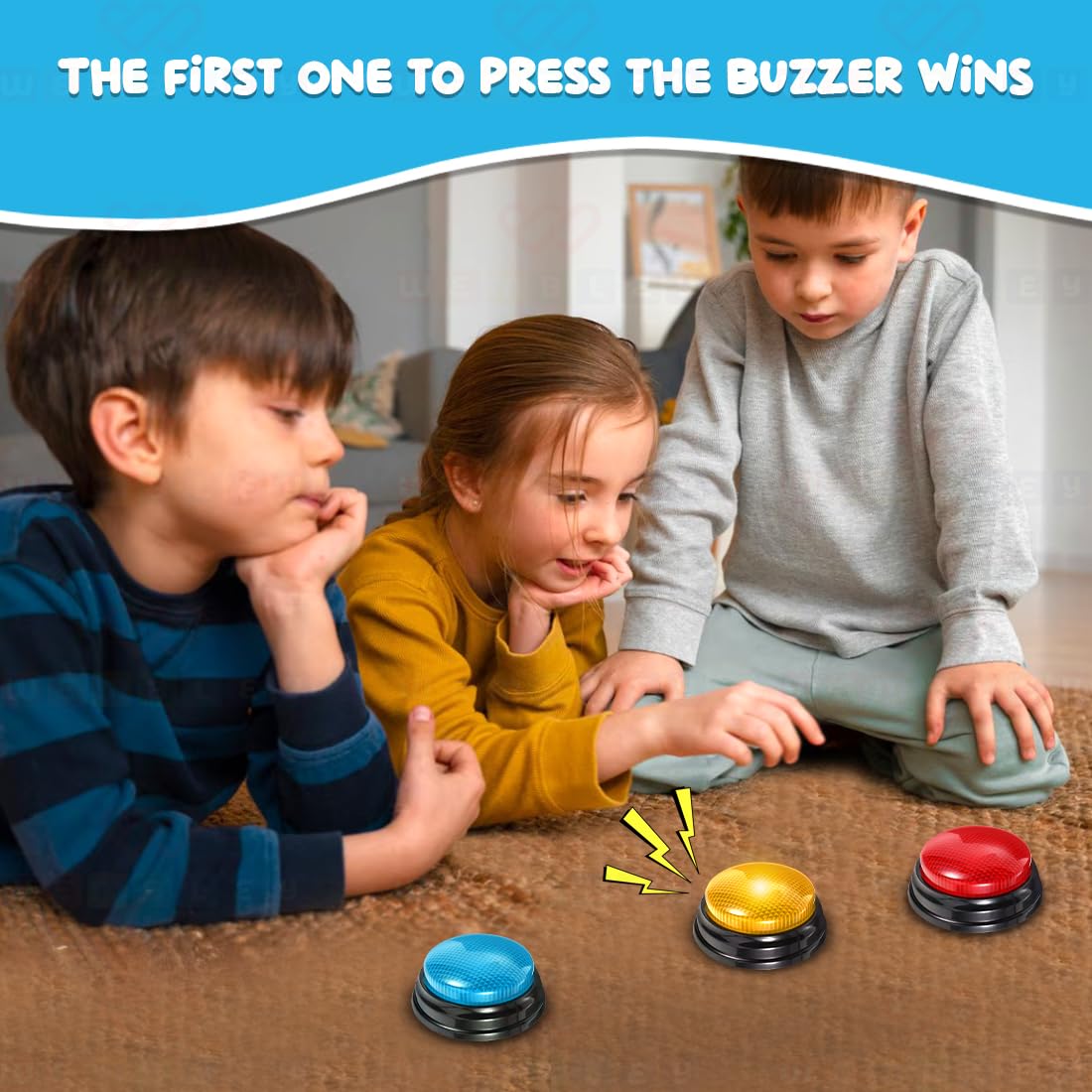 Interactive Quiz Buzzer with Yellow LED Light & Buzz Sound