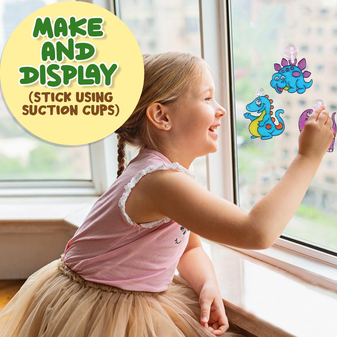DIY 3D Window Art Glass Painting Set (Dino)