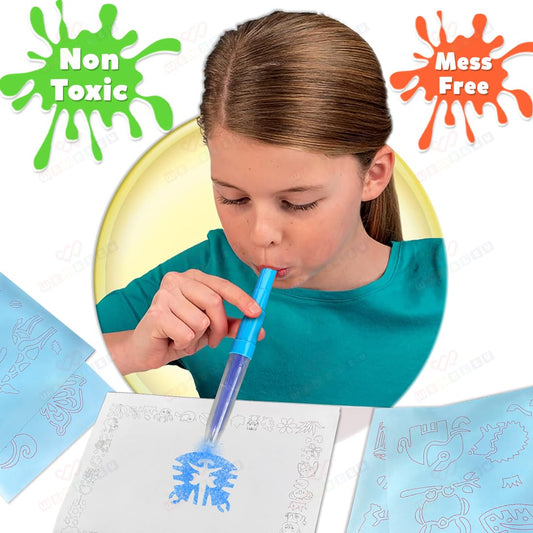 Blow Pen Painting Color Set for Kids (Jungle Theme)