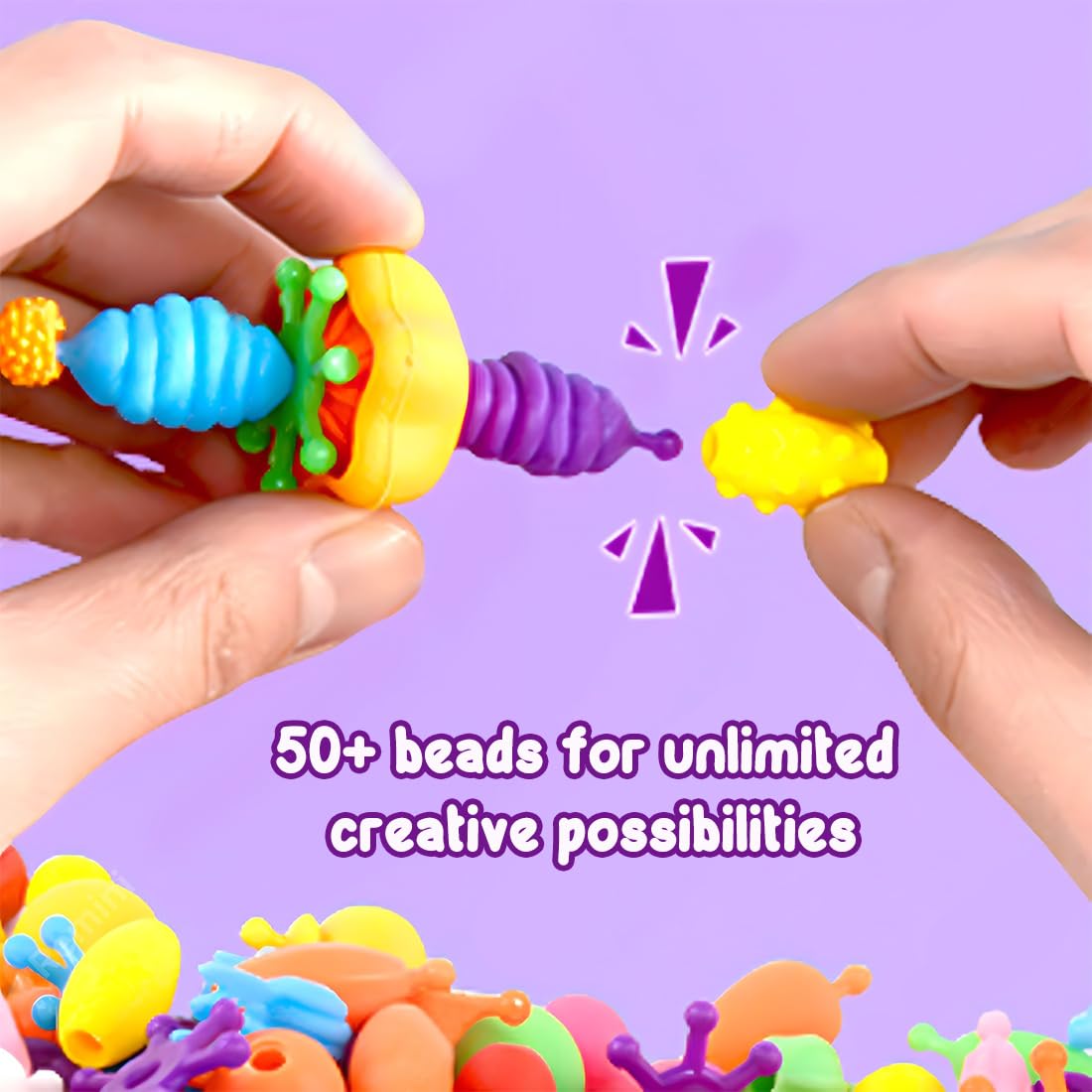 Pop Beads DIY Jewelry Making Set for Kids (50+ Beads, Style 2)
