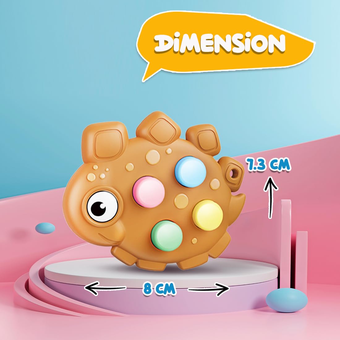 Non-Toxic Pop It Out Animal-Themed Fidget Toy for Kids (Brown)