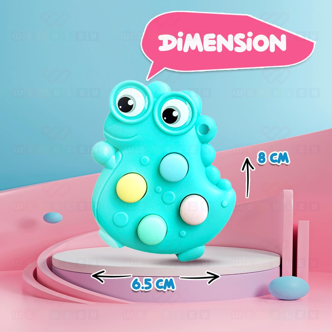 Non-Toxic Pop It Out Animal-Themed Fidget Toy for Kids (Aqua)