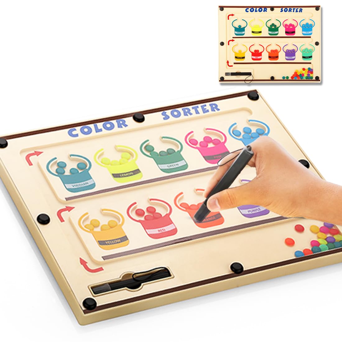 Magnetic Color Sorting Montessori Toys for 2+ Years
