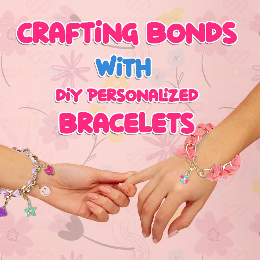 DIY Woven Chain Bracelet Making Set with Charms, Threads & Chains
