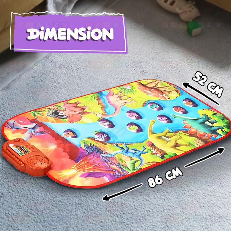 Musical Baby Play Mat for Kids with Sound Effects (Dinosaur)
