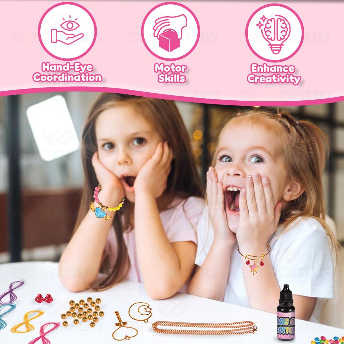 DIY Sparkling Crystal Jewelry Making Set for Girls (Star Theme)