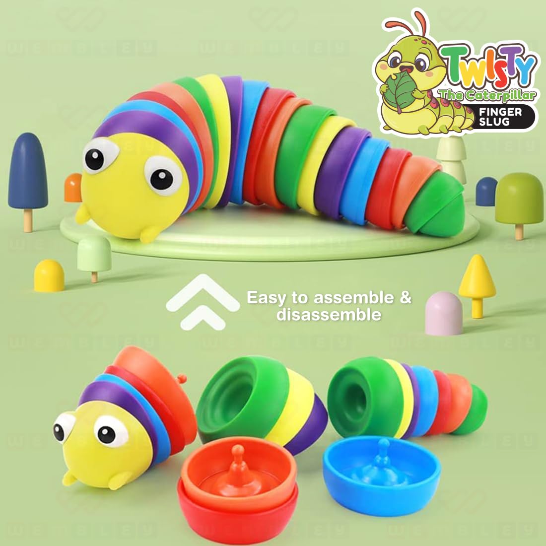 Sensory Multi-Colored Caterpillar Toy with Lights