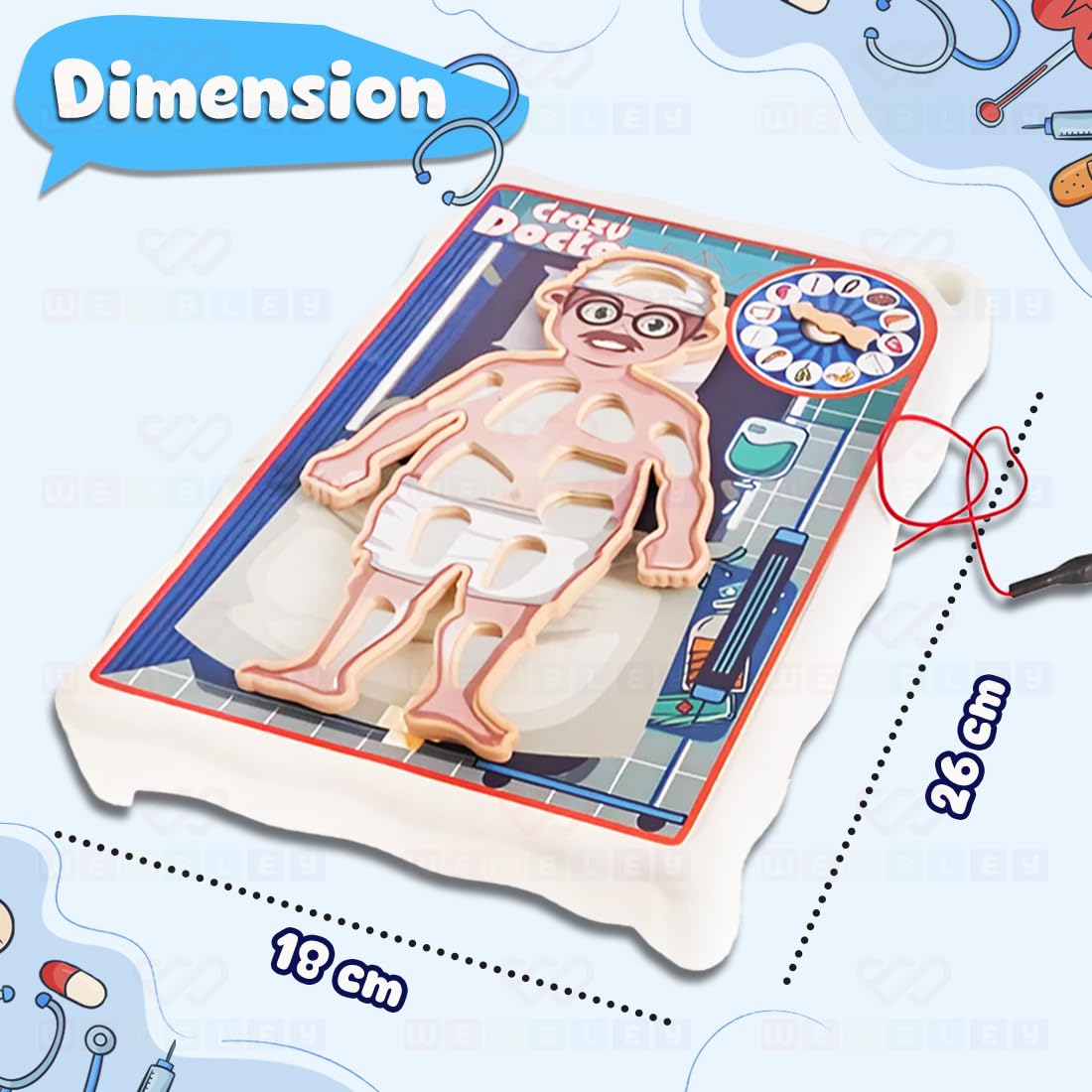 Crazy Electronic Doctor Operation Board Game for Kids with Tweezer