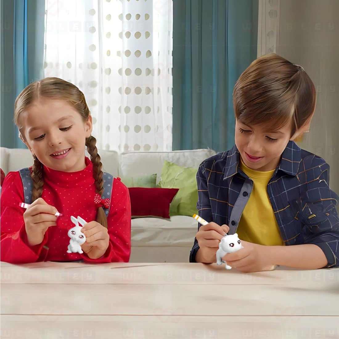 DIY Set of Reusable 3D Pet Figures with Markers (Cats)