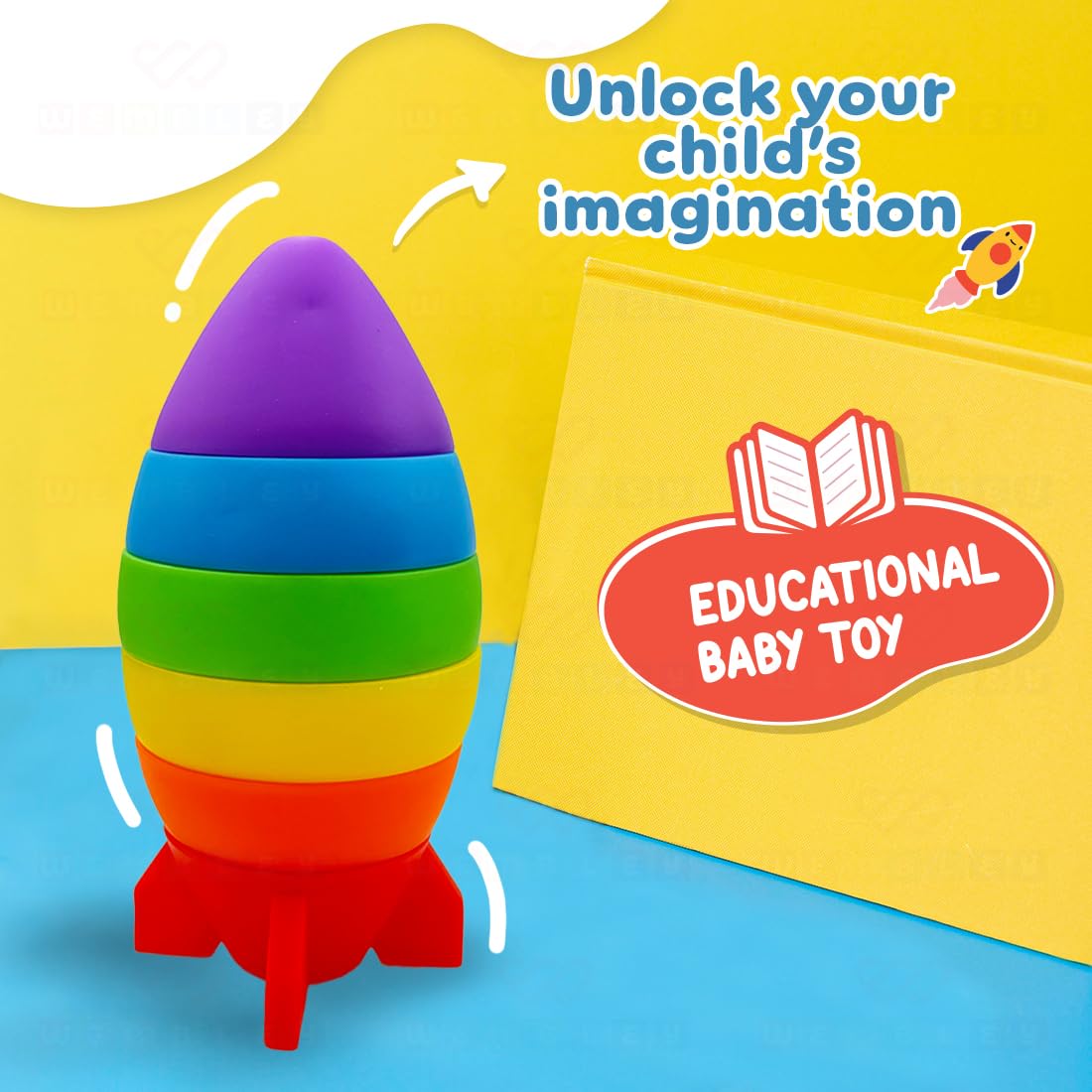 Stacking Baby Bath Toys (Rocket)