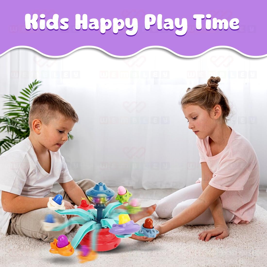 Rotating Musical Merry-Go-Round Toy with Lights & Sound