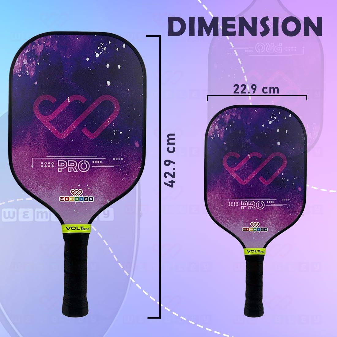 Sturdy & Lightweight Pickleball Paddle Set with Anti-Slip Grip (Purple)