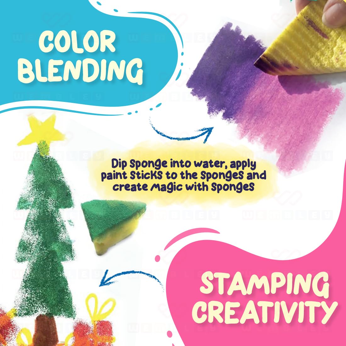 Mess-Free Metallic Paint Sticks Set for Kids (6 Paint Sticks)