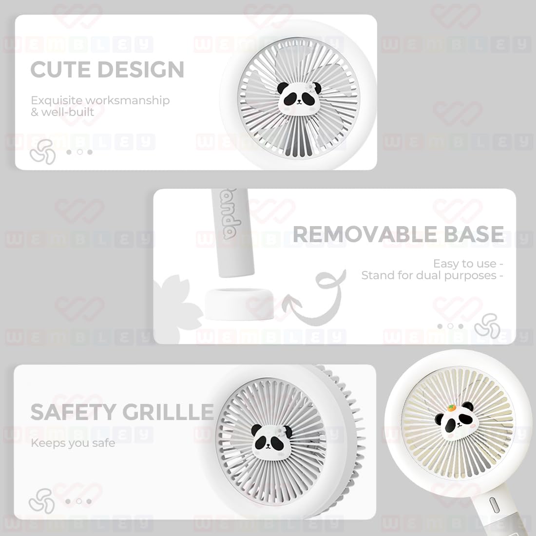 Mini Handheld Rechargeable Desktop Fan (Panda)