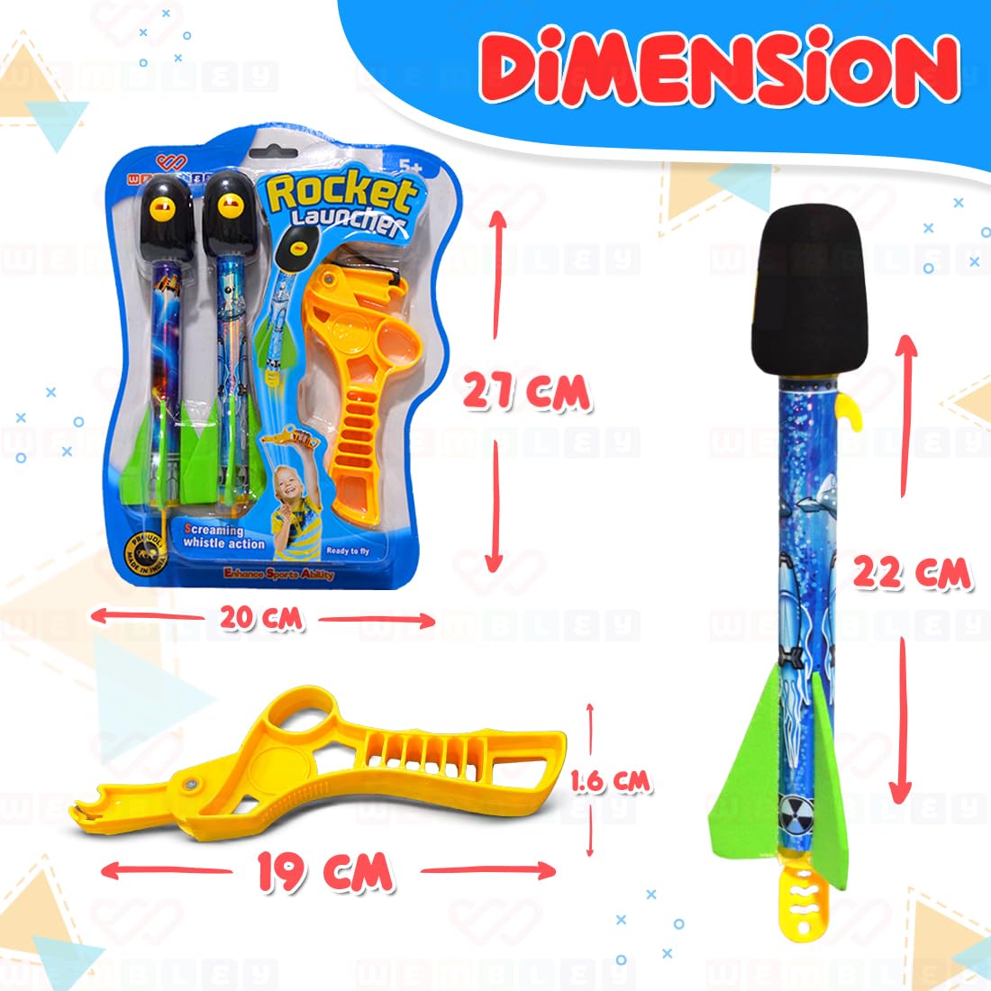 Sky Foam Rocket Launcher with Slingshot for Kids (Pack of 2)