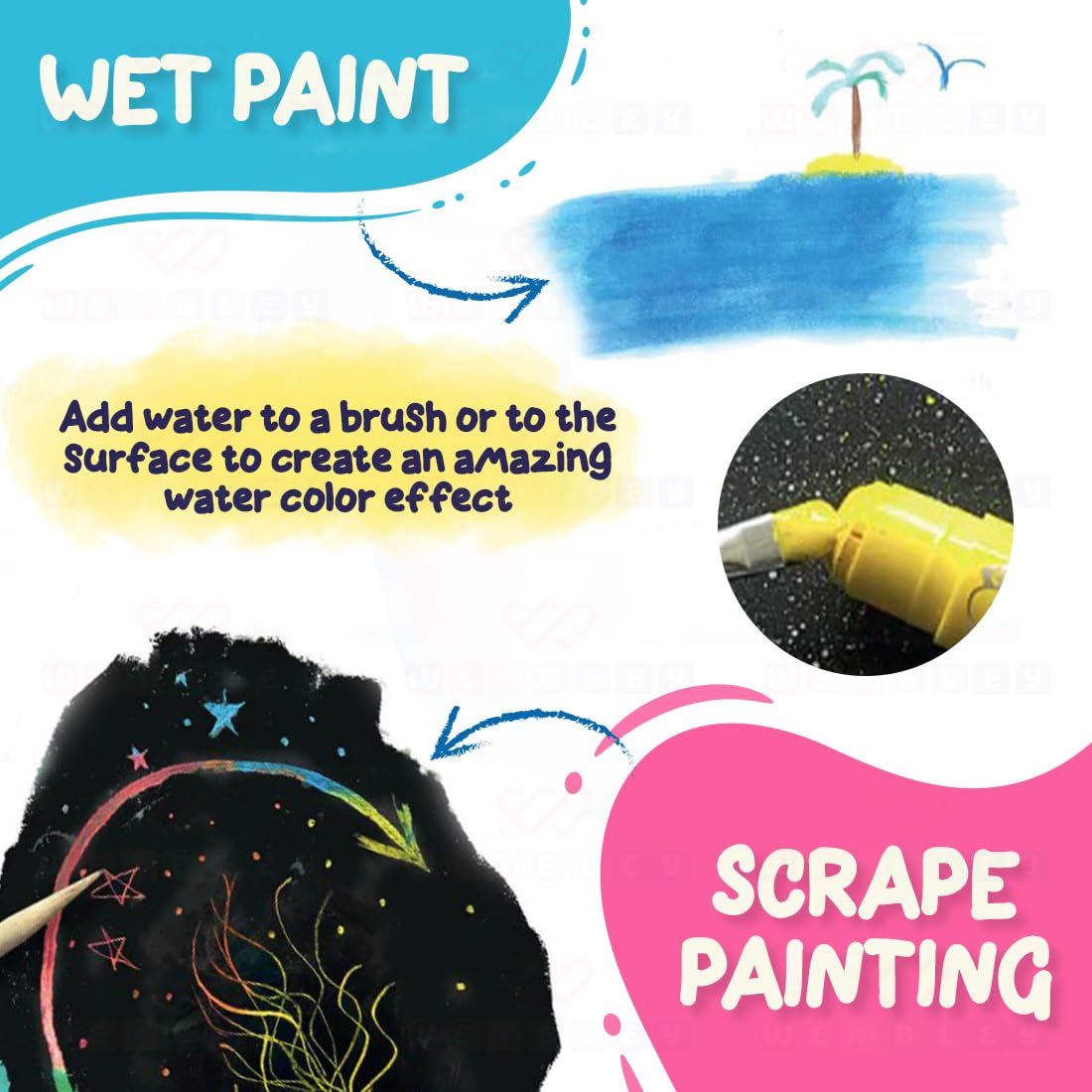 Solid Quick Dry Paint Stick Set for Kids (6 Paint Sticks)