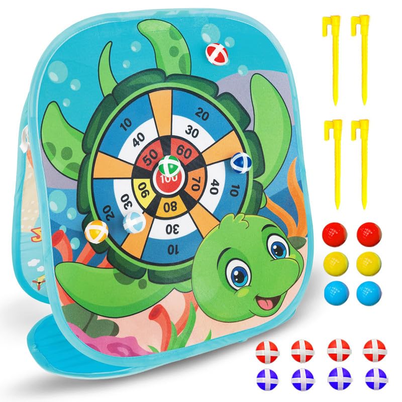 2-In-1 Portable Double Sided Bean Bag with Toss & Dart Game