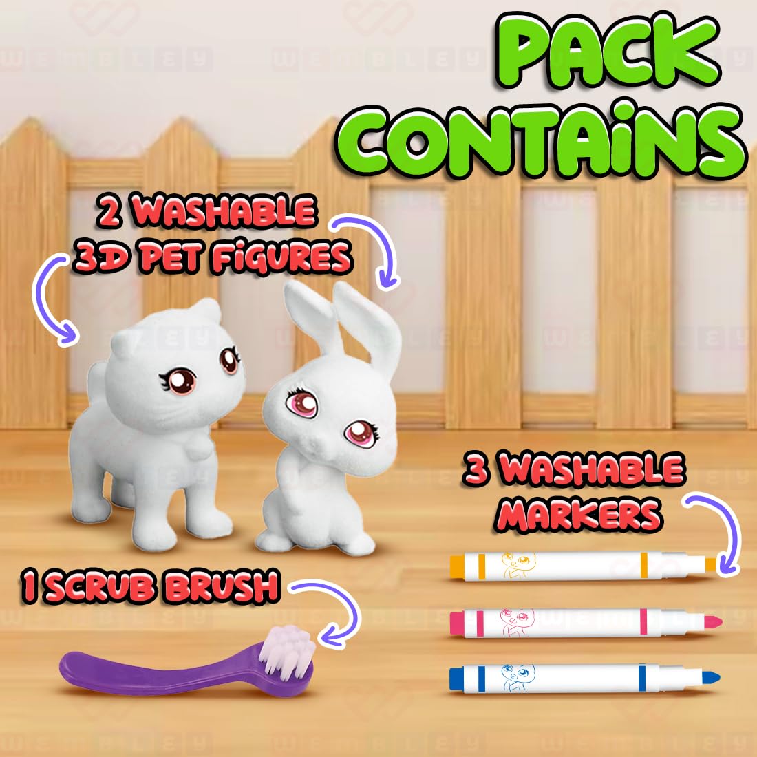 DIY Set of Reusable 3D Pet Figures with Markers (Cats)