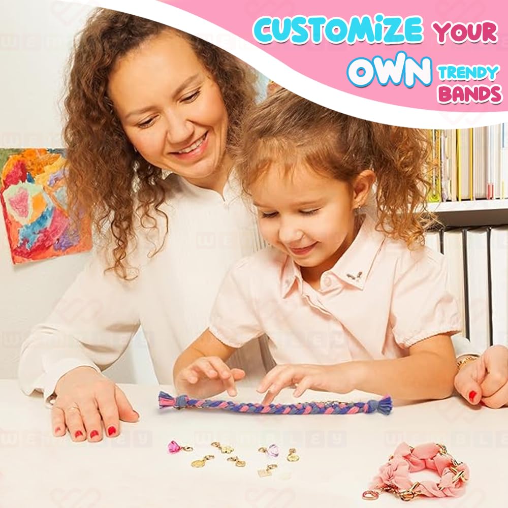 DIY Woven Chain Bracelet Making Set with Charms, Threads & Chains